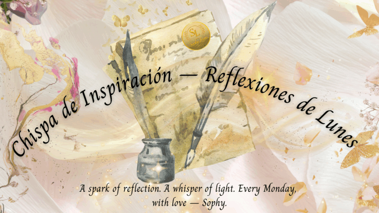 Chispa de Inspiración – Reflexiones de Lunes, serie de inspiración creada por la autora Sophy Le’coa, una invitación a la paz interior, el amor divino y la reflexión del alma cada lunes.