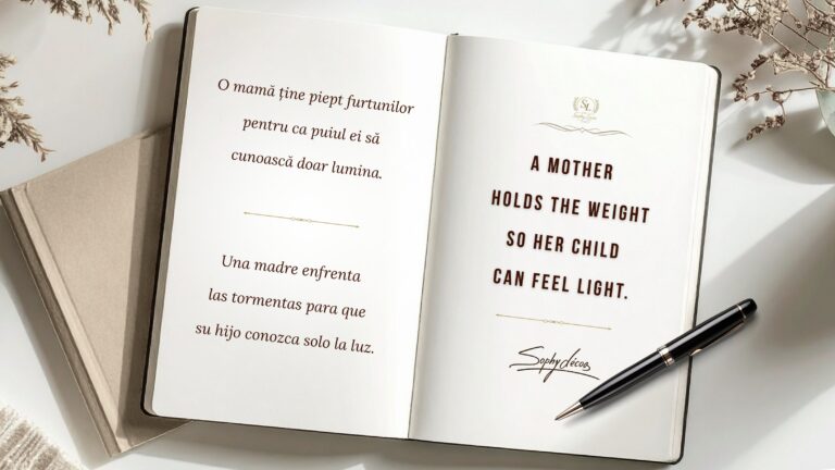 Open book with a heartfelt quote about a mother’s silent strength and the emotional weight she carries unseen
